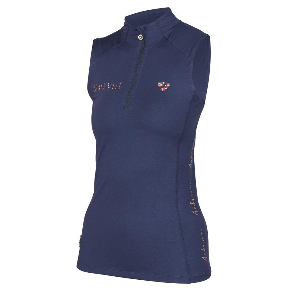 Shires Aubrion Team Sleeveless Base Layer (Navy Blue)