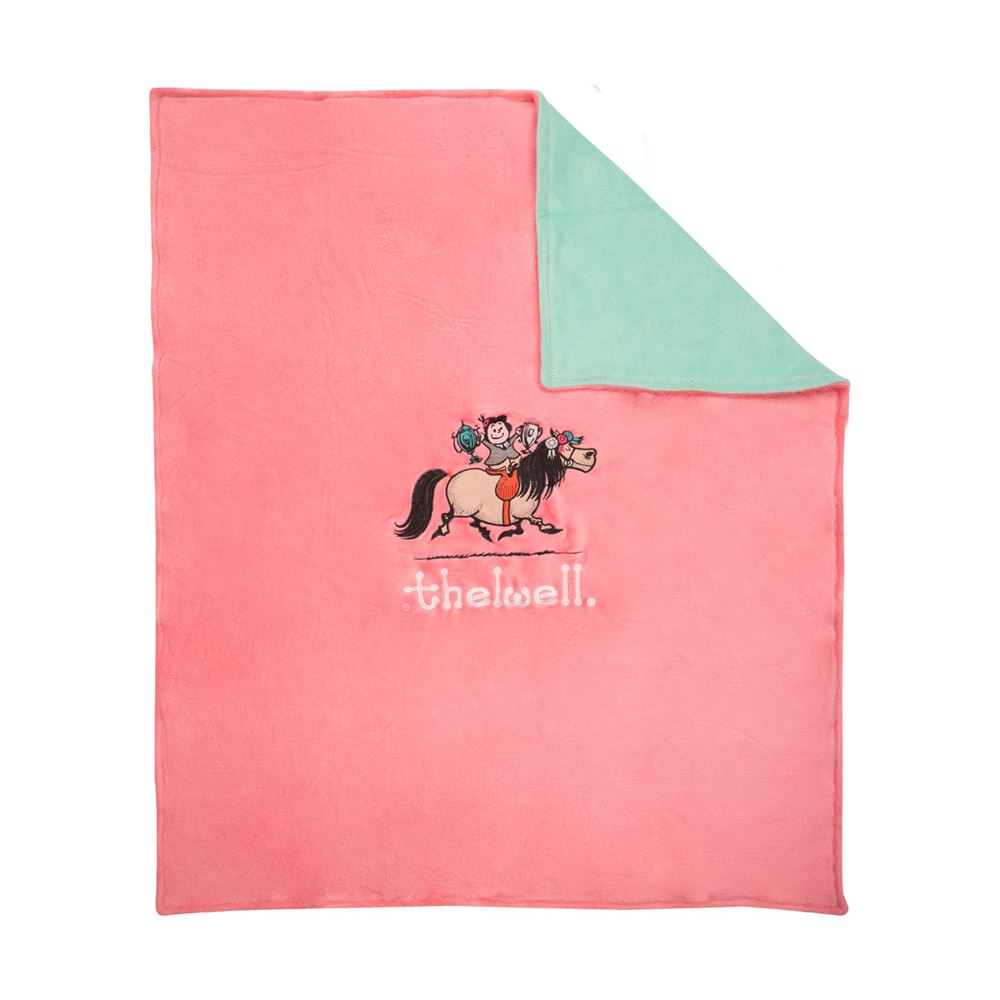 Hy Equestrian Thelwell Collection Fleece Blanket (Pink/Mint)