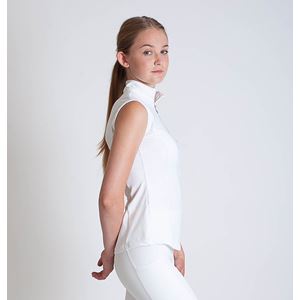 Gallop Sleeveless Zipped Neck Base-Layer (White)