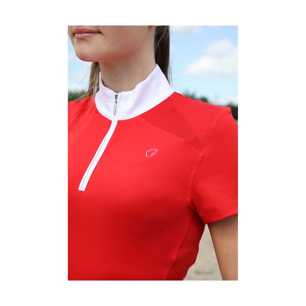 Hy Equestrian DynaMizs Scarlet Show Shirt (Red/White)