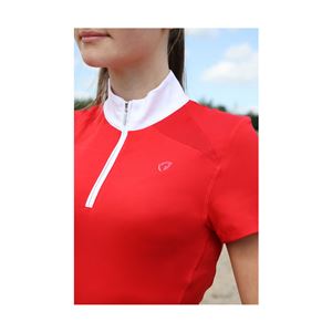 Hy Equestrian DynaMizs Scarlet Show Shirt (Red/White)