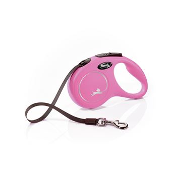 Flexi New Classic Tape Dog Lead - Small 5m (Pink)