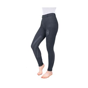 Hy Equestrian Jesmond Jewel Denim Look Tights (Denim)