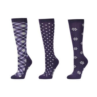 Dublin Pack of 3 Adults Riding Socks (Plum Perfect)