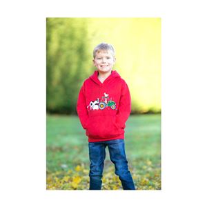 British Country Collection Farmyard Applique Hoodie - Child (Red)