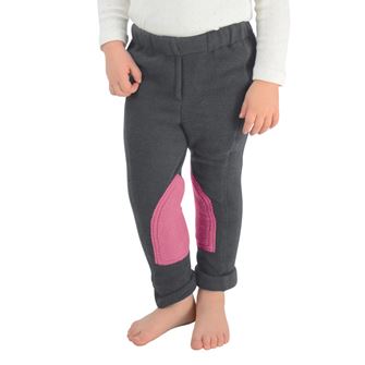 Hy Equestrian Fleece Tots Jodhpurs (Grey/Pink)