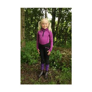 Hy Equestrian Stella Children's Riding Tights (Purple/Lilac/Black)