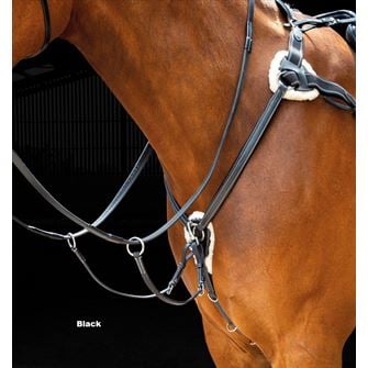 Shires Salisbury 5 Point Breastplate (Black/Silver)