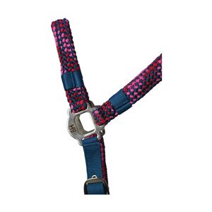 Hy Multicolour Adjustable Head Collar with Rope (Petrol/Pink/Magenta)