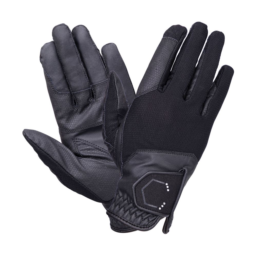 Coldstream Blakelaw Diamante Riding Gloves (Black)