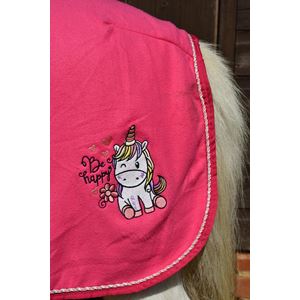 Rhinegold Unicorn Mini Embroidered Fleece Rug (Pink)