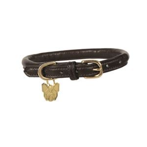 Shires Rolled Leather Dog Collar - Medium to Large