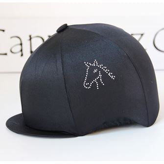 Capz Diamondz Cap Cover Lycra - Horse Head (Black)