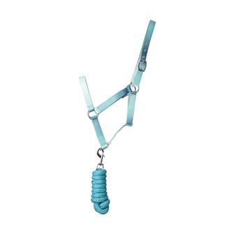 Hy Equestrian Ombre Head Collar & Lead Rope (Teal)