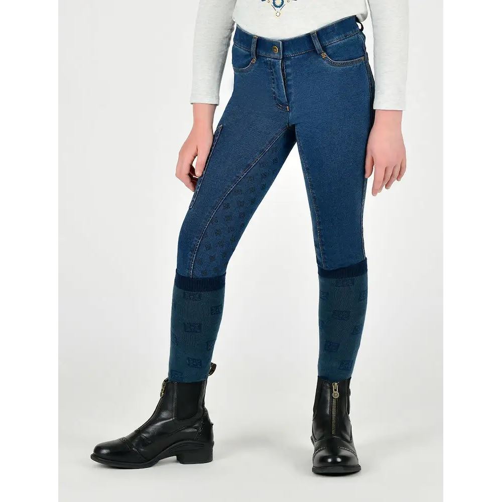 Dublin Kids Shona Denim Full Seat Breeches (Light Blue Denim)