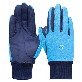 Hy Equestrian Children's Winter Two Tone Riding Gloves (Navy/Blue)