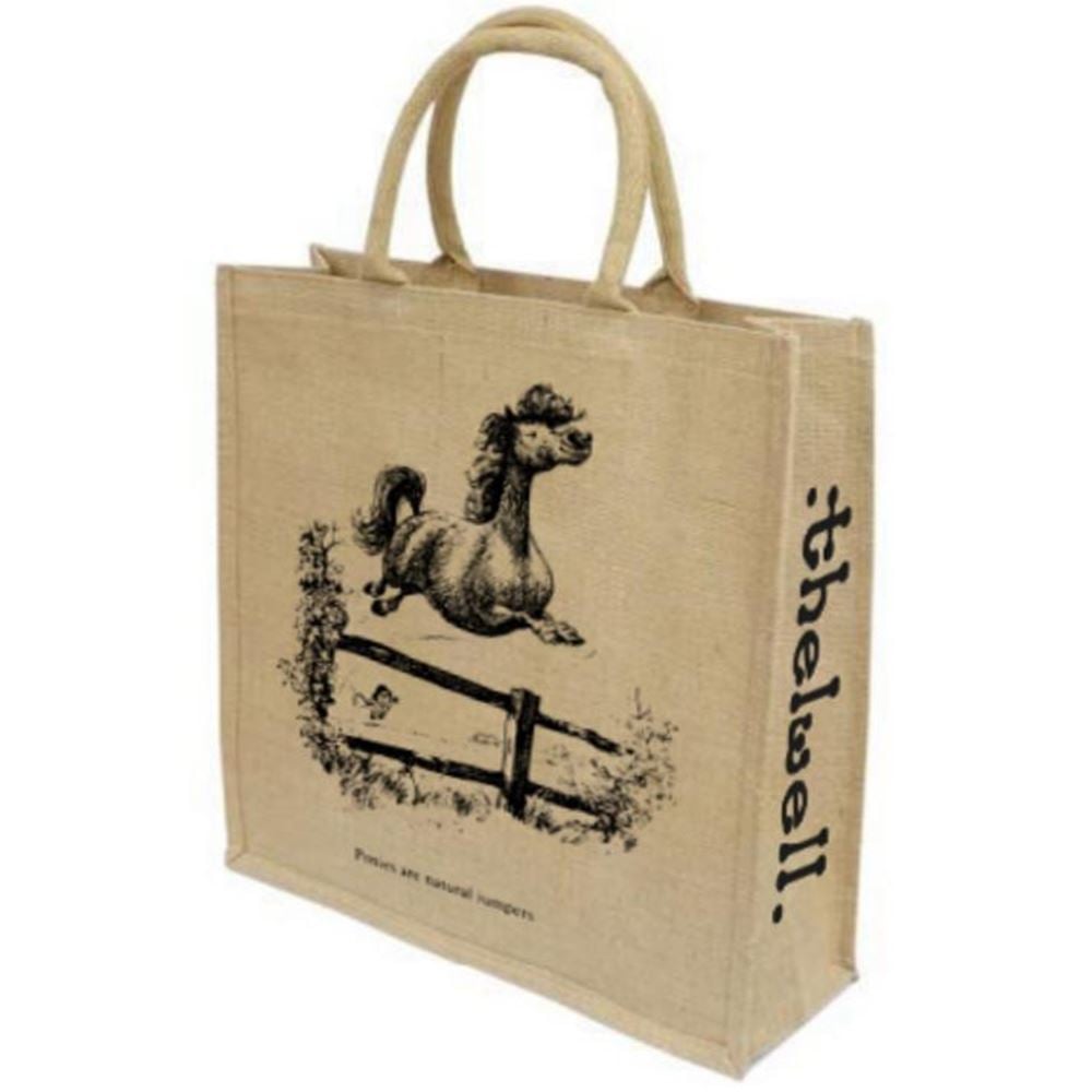 Hy Equestrian Thelwell Collection Large Hessian Bag (Natural Jumper)