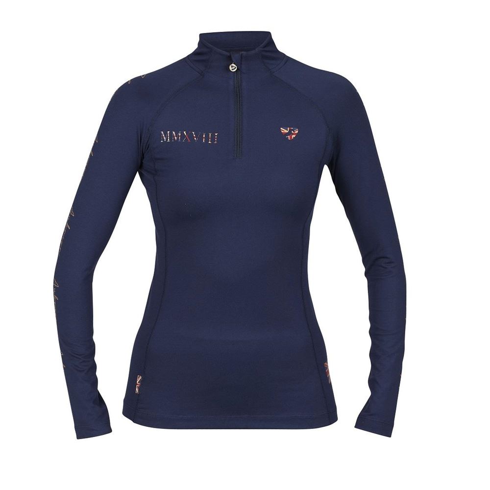 Shires Aubrion Team Long Sleeve Base Layer (Navy Blue)