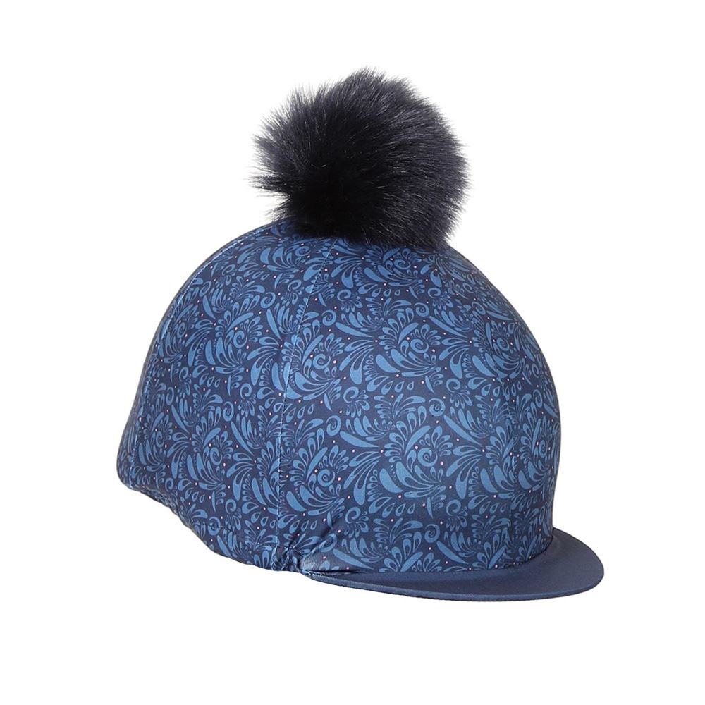 Shires Aubrion Hyde Park Riding Hat Cover (Navy Paisley)