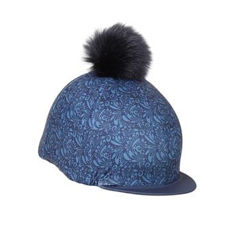 Shires Aubrion Hyde Park Riding Hat Cover (Navy Paisley)