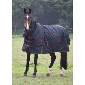 Rhinegold Aspen Full Neck Combo Outdoor Rug - 350g (Black Bound Red)