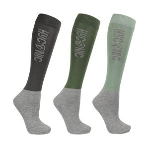 HYCONIC Adults Socks by Hy Equestrian - Pack of 3 (Green)