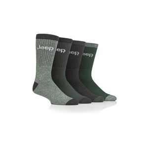 Mens Jeep Performance Boot Socks 4 Pack (Green)