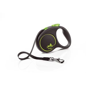 Flexi Black Design Tape Dog Lead - Small 5m (Green)