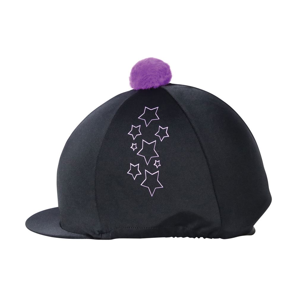 Hy Equestrian Stella Hat Cover (Black/Purple/Lilac)