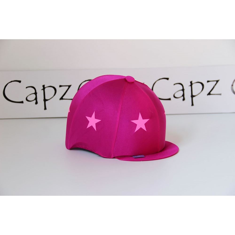 Capz Motif Cap Cover Lycra - Starz (Cerise/Fluorescent Pink)