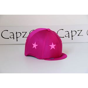 Capz Motif Cap Cover Lycra - Starz (Cerise/Fluorescent Pink)