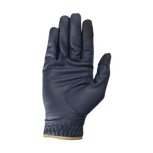 Hy Equestrian Cottenham Elite Riding Gloves - Adult (Navy/Gold)