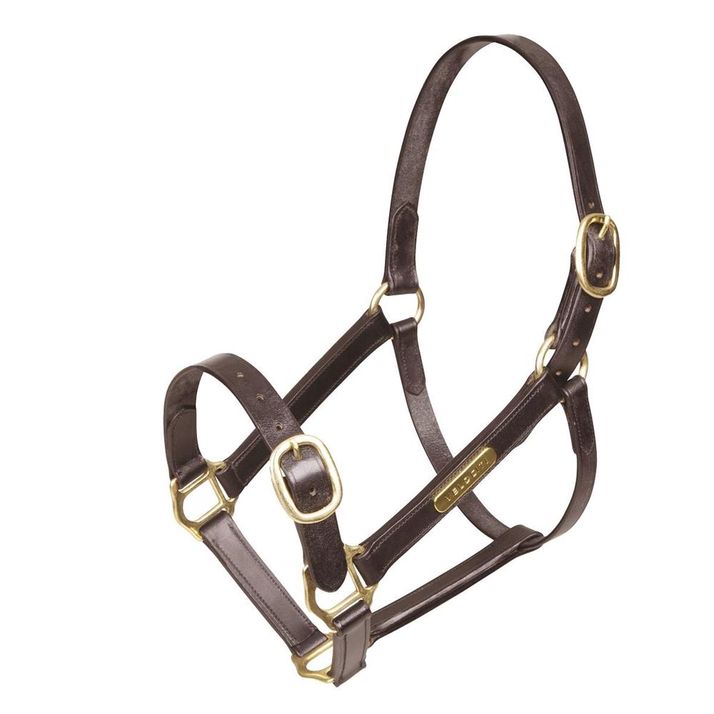 Shires Velociti GARA Fully Adjustable Leather Headcollar (Havana)