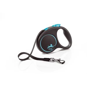 Flexi Black Design Tape Dog Lead - Small 5m (Blue)