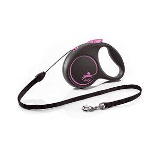 Flexi Black Design Cord Dog Lead - Small 5m (Pink)