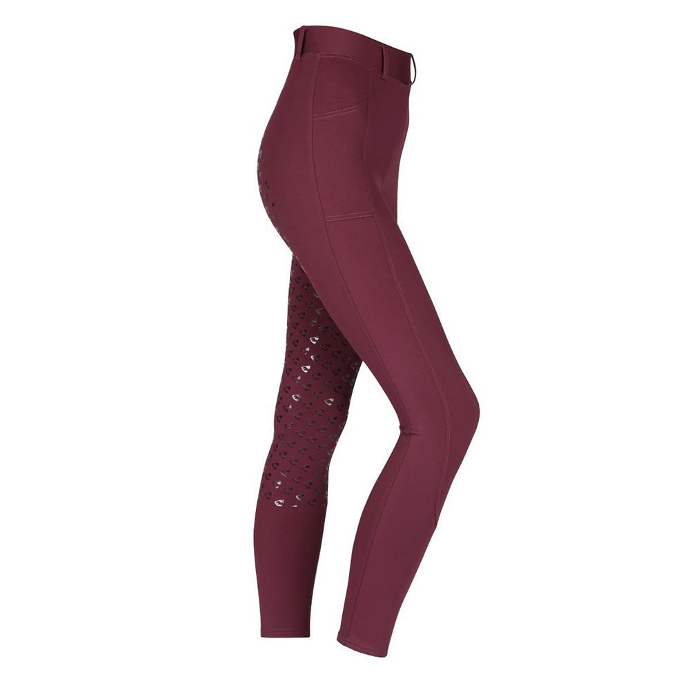 Shires Aubrion Albany Ladies Riding Tights (Black Cherry)