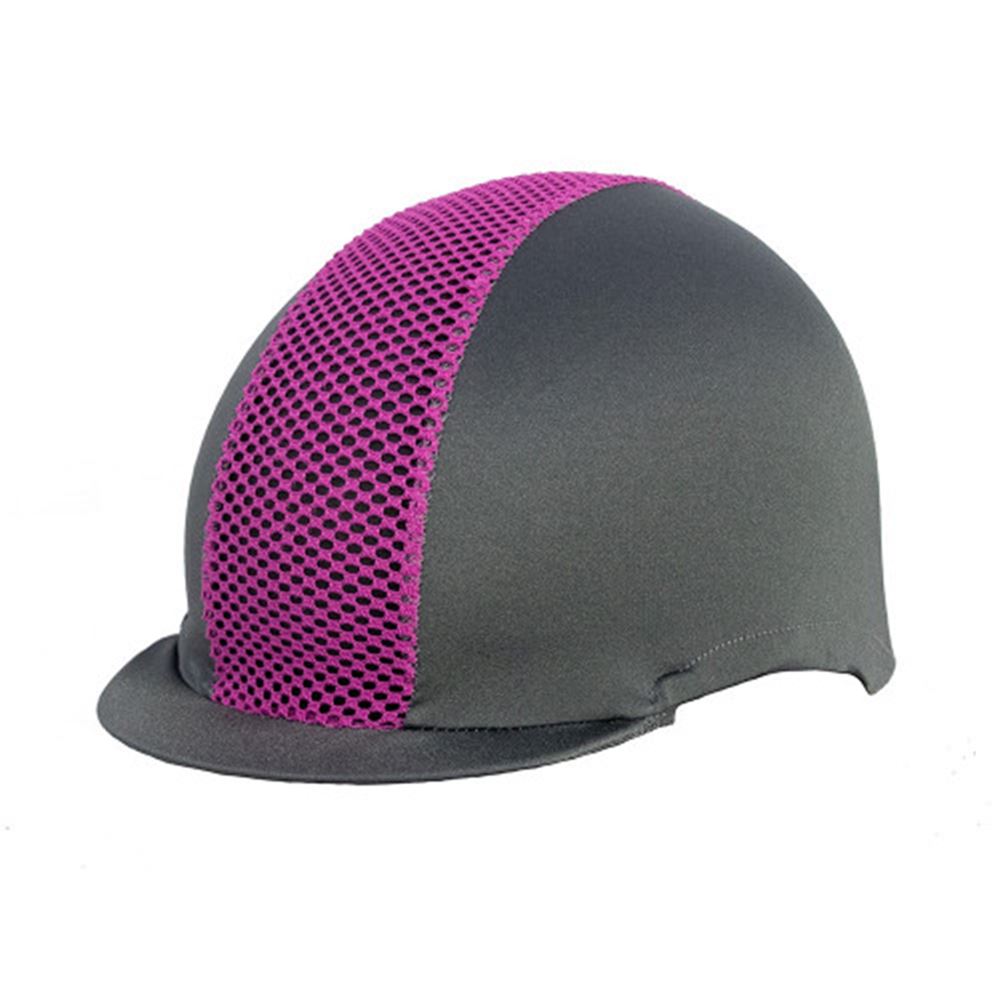 Hy Equestrian Mesh Hat Cover (Grey/Pink)