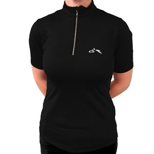 Gallop Short Sleeve Zipped Neck Base Layer (Black)