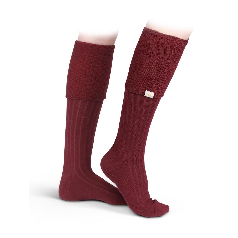 Shires Aubrion Cottonwood Boot Socks (Burgundy)