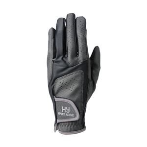 Hy Sport Active Riding Gloves (Black/Pencil Point Grey)