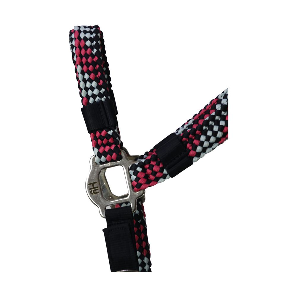 Hy Equestrian Multicolour Adjustable Head Collar with Rope (Dark Grey)