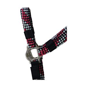 Hy Equestrian Multicolour Adjustable Head Collar with Rope (Dark Grey)