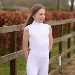 Hy Equestrian Eden Children's Sleeveless Show Shirt (White)