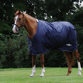 Saxon Defiant 600D Standard Neck Lite Turnout Rug - 0g (Navy/White)