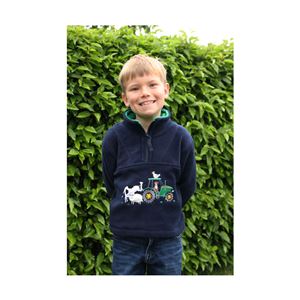 British Country Collection Farmyard Fleece Jacket - Child (Navy/Green)