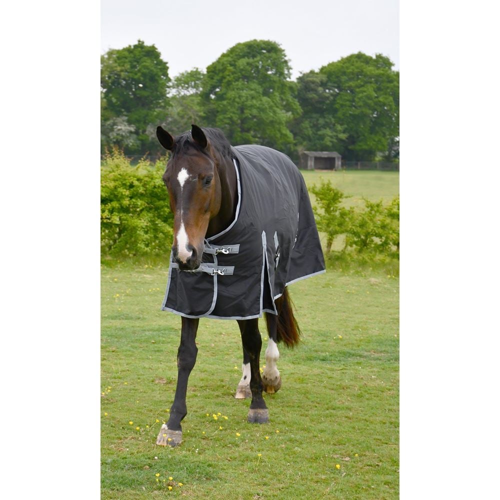 Rhinegold Breathable Konig Mediumweight Outdoor Rug - 200g (Black)