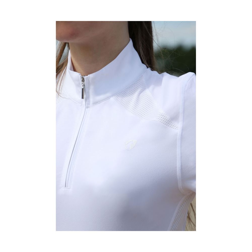 Hy Equestrian DynaMizs Scarlet Show Shirt (White)