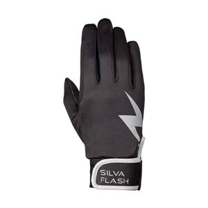 Hy Equestrian Silva Flash Riding Gloves (Black/Reflective Silver)