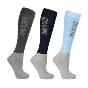 HYCONIC Adults Socks by Hy Equestrian - Pack of 3 (Blue)