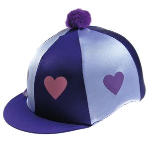 Capz Motif Cap Cover Lycra - Heartz & Pom Pom (Purple/Lilac)